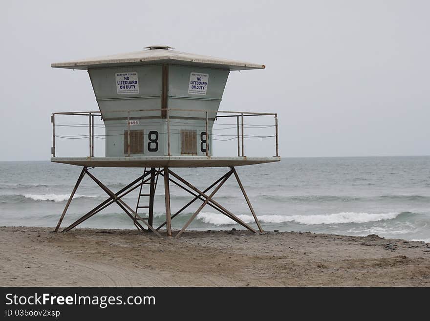 Winter Beach Lifeguard Station