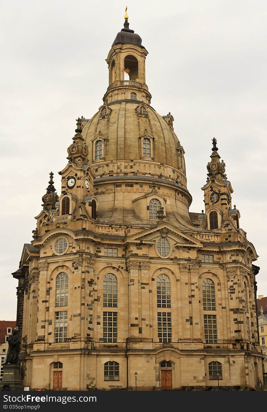 One of most impresive shurches in Dresden, Frauenkirche church. One of most impresive shurches in Dresden, Frauenkirche church