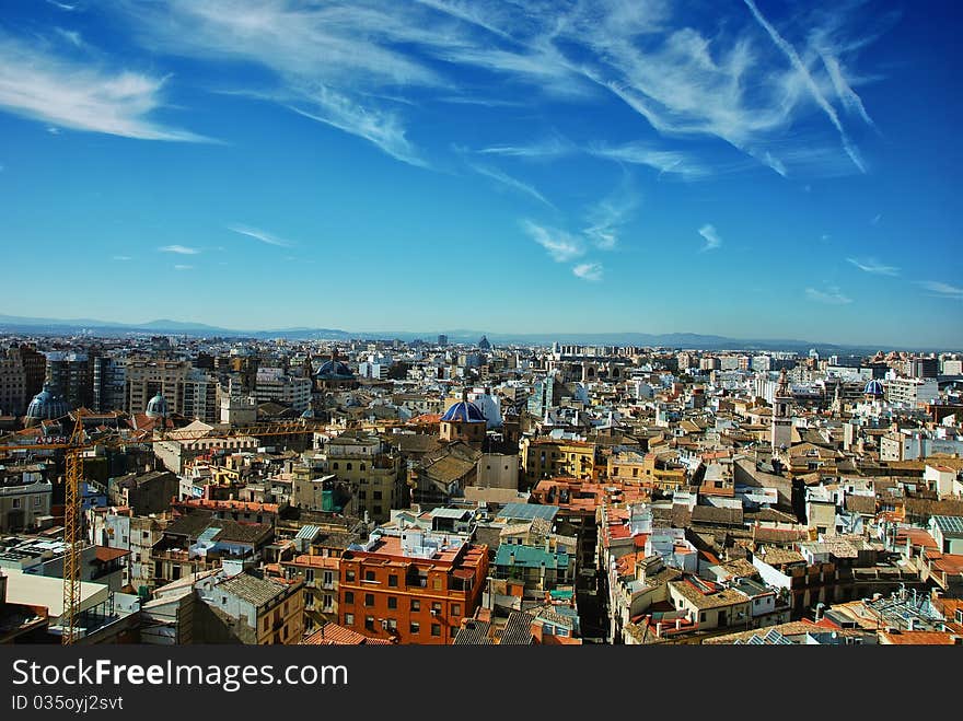 View from on top of the Cathedral in Valencia, Spain. View from on top of the Cathedral in Valencia, Spain