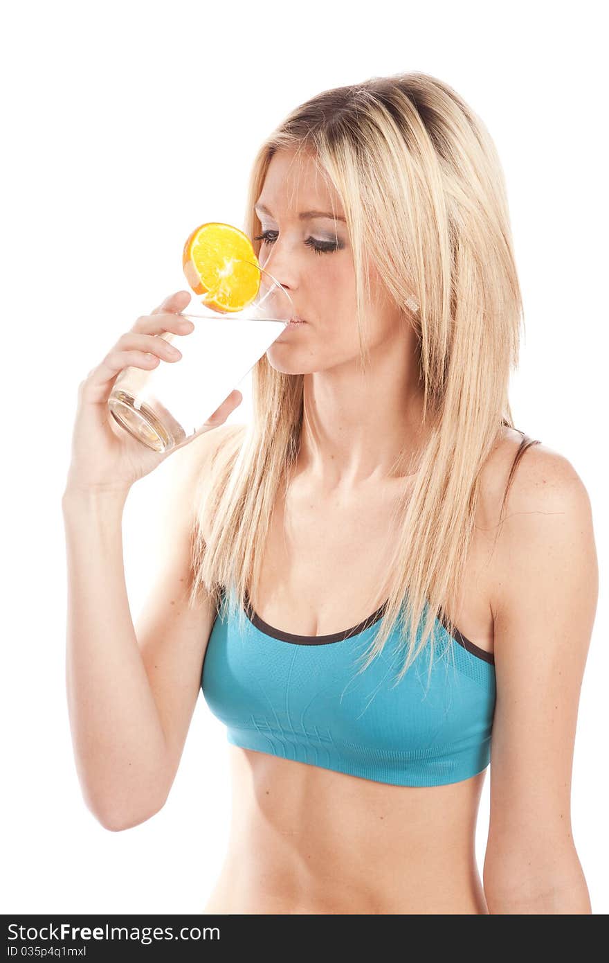 Woman drinking from glass