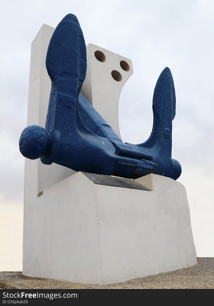 Monument of anchor in Eilat city, Israel