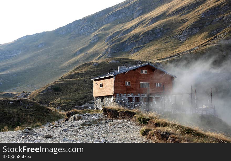 Wooden mountain chalet