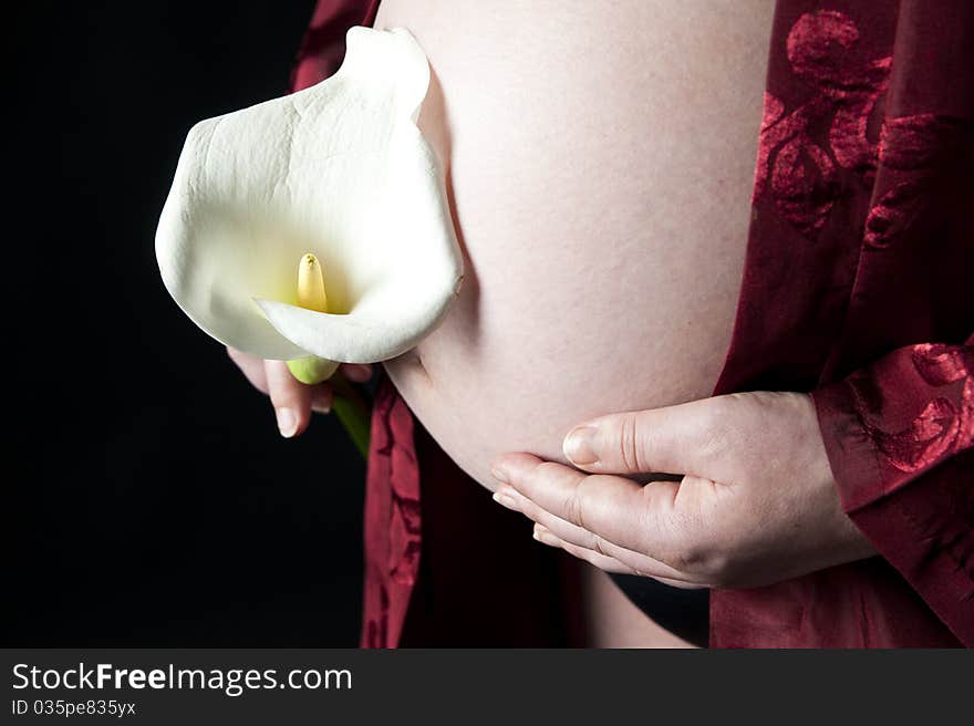 Pregnant Woman With Lily