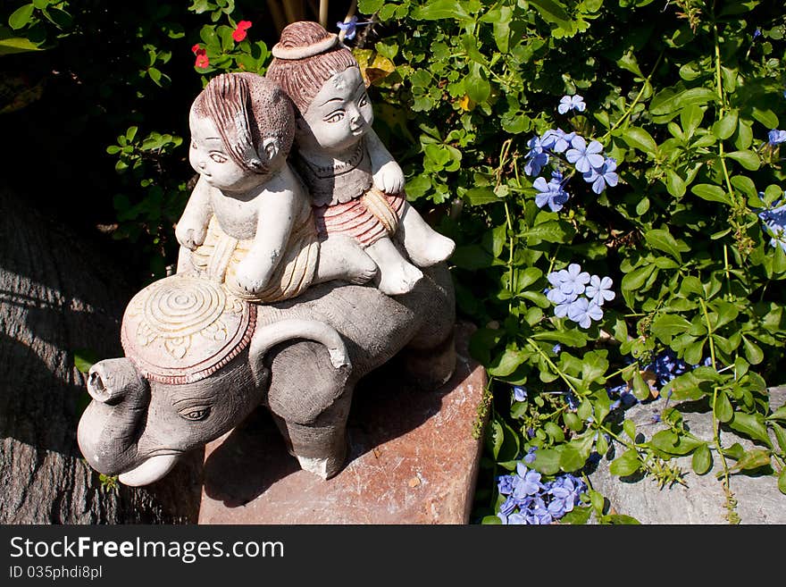 Children Form Clay Sculpture.