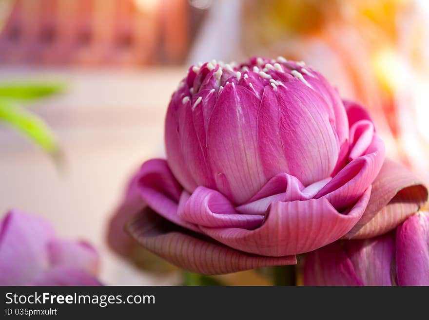 Folded into lotus petals. Style is decorated with the delicate Thai culture.