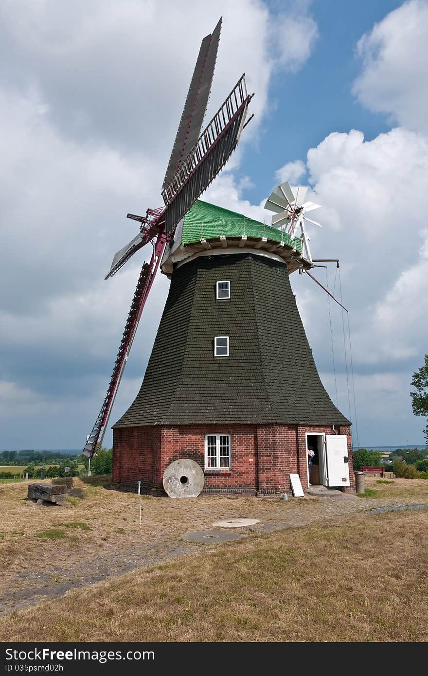 Landscape at windmill from Stove, Baltic Sea, Germany