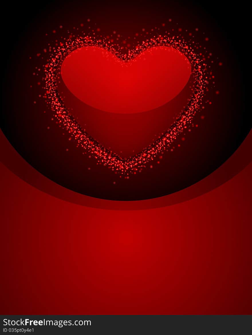 Transparent red heart