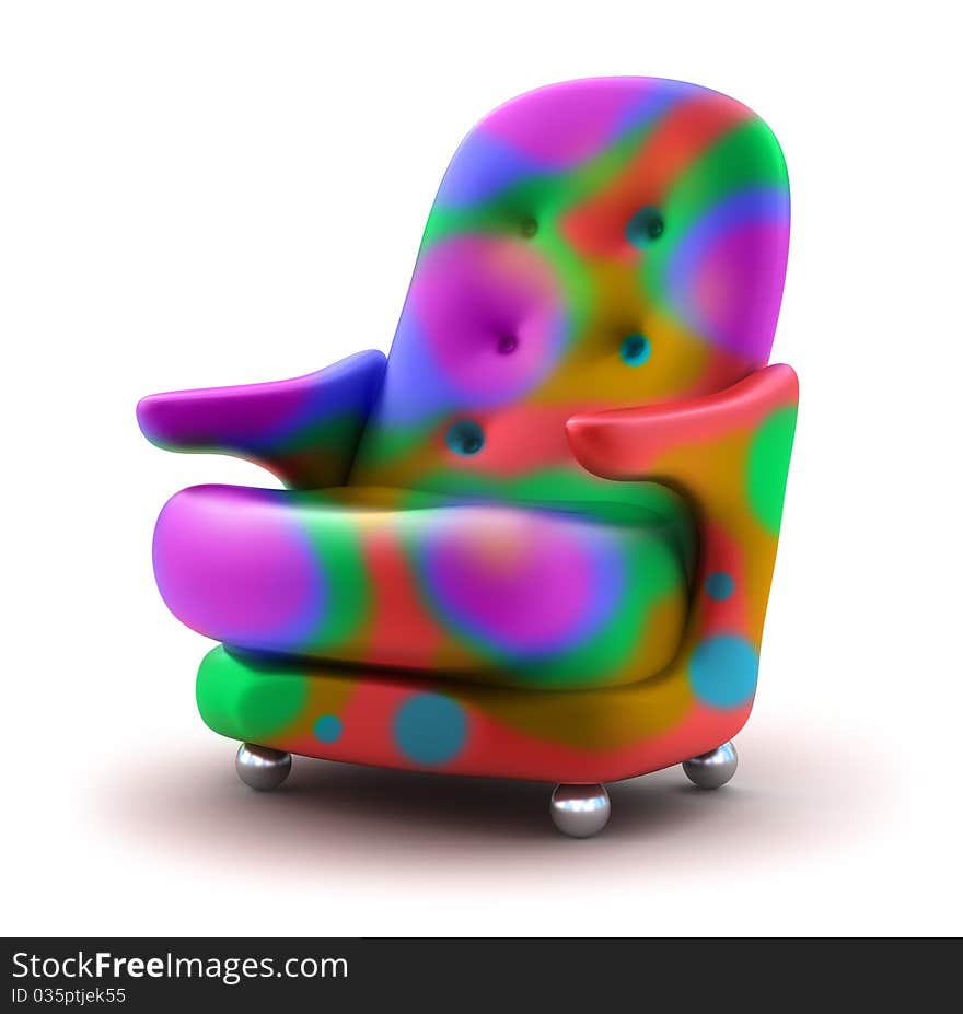 Armchair Multicolor Isolated