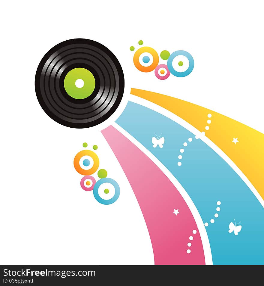 Colorful vinyl record background