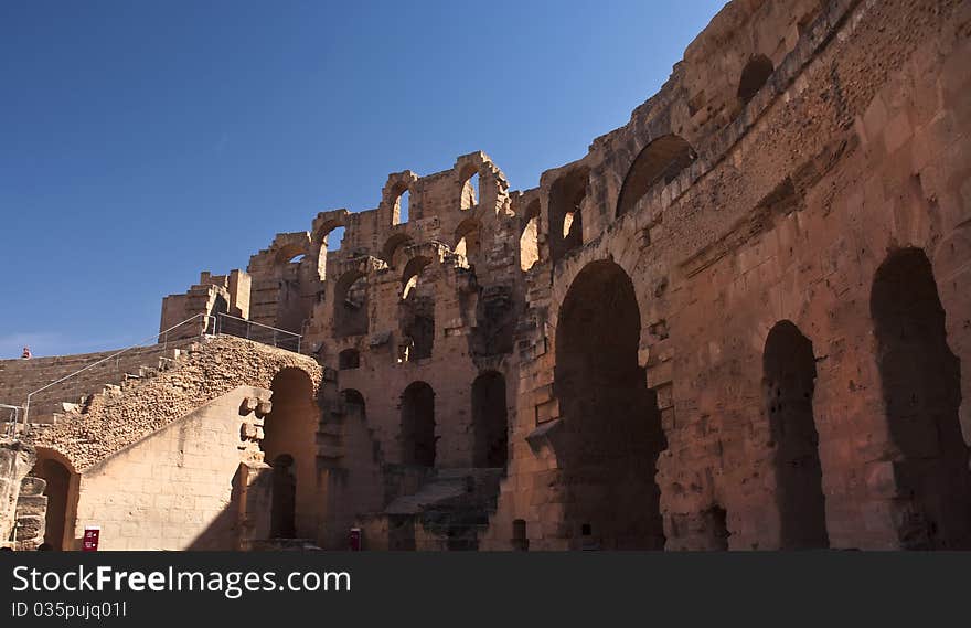 Ruins of colissem in El Djem, Tunisia 2