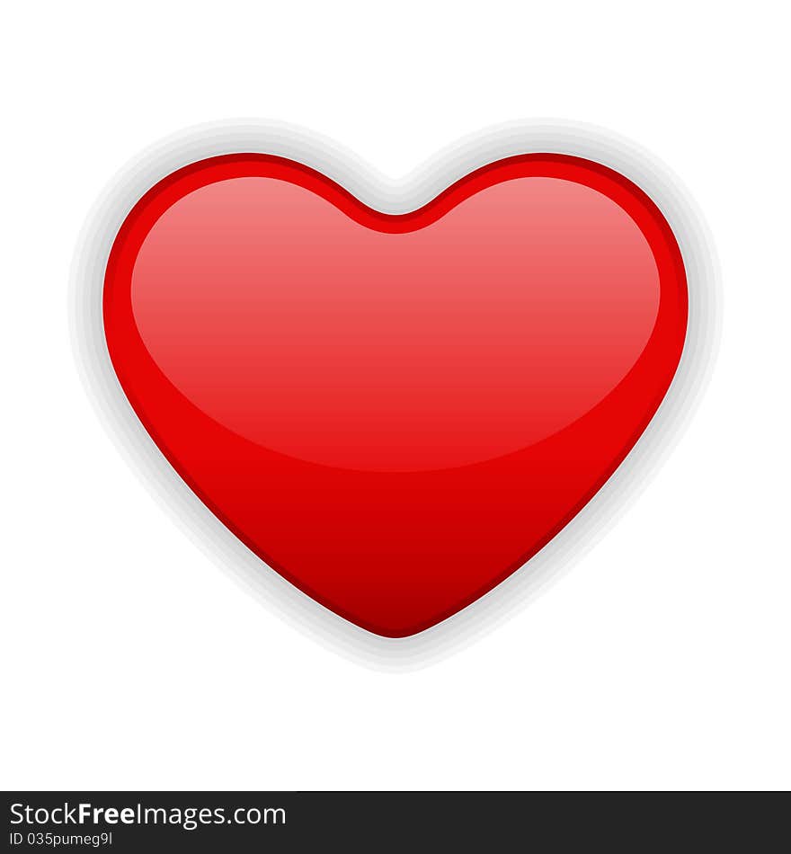 Red shiny heart shape