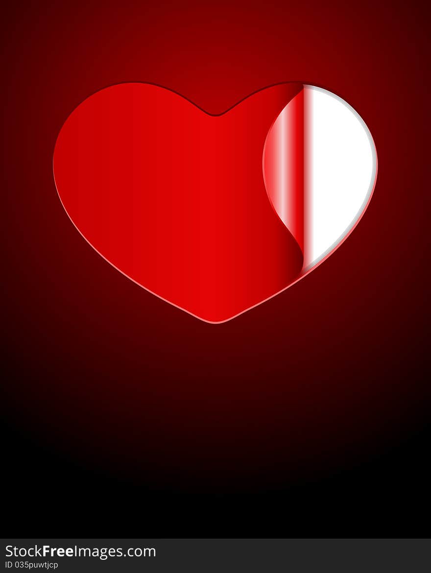 Red shiny heart sticker