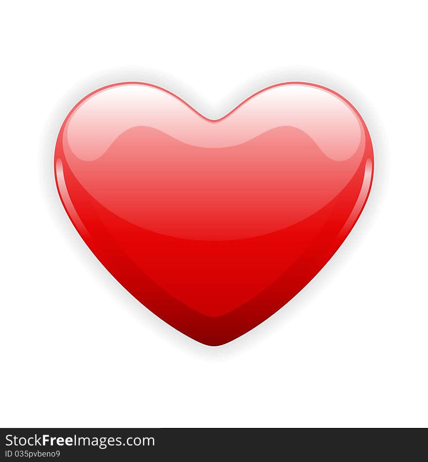 Red shiny heart shape