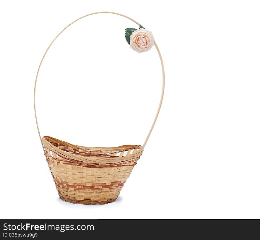 A basket with flower solated on white