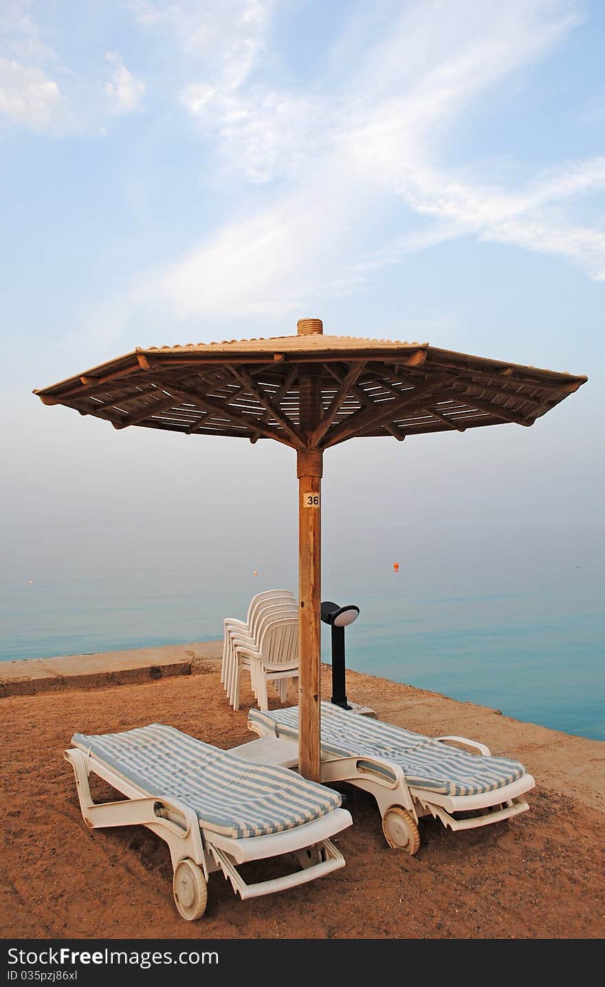 Plank Beds On A Beach