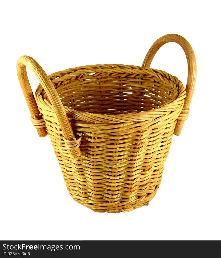 Empty basket on white background