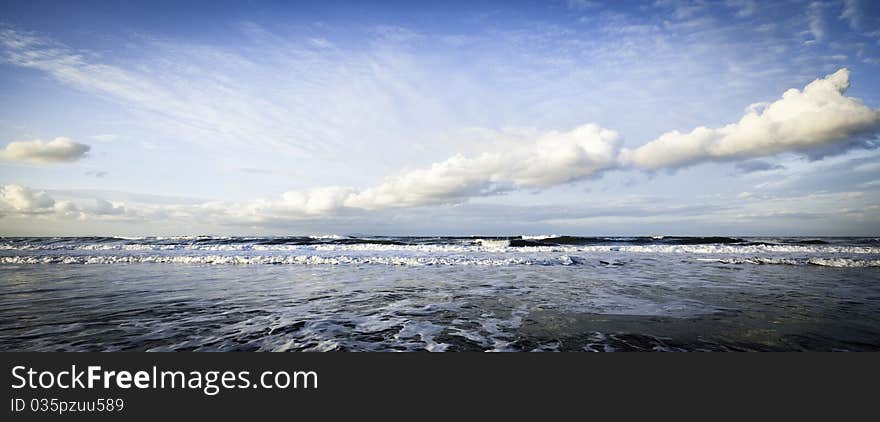 Sardinian sea winter dramatic waves ecology