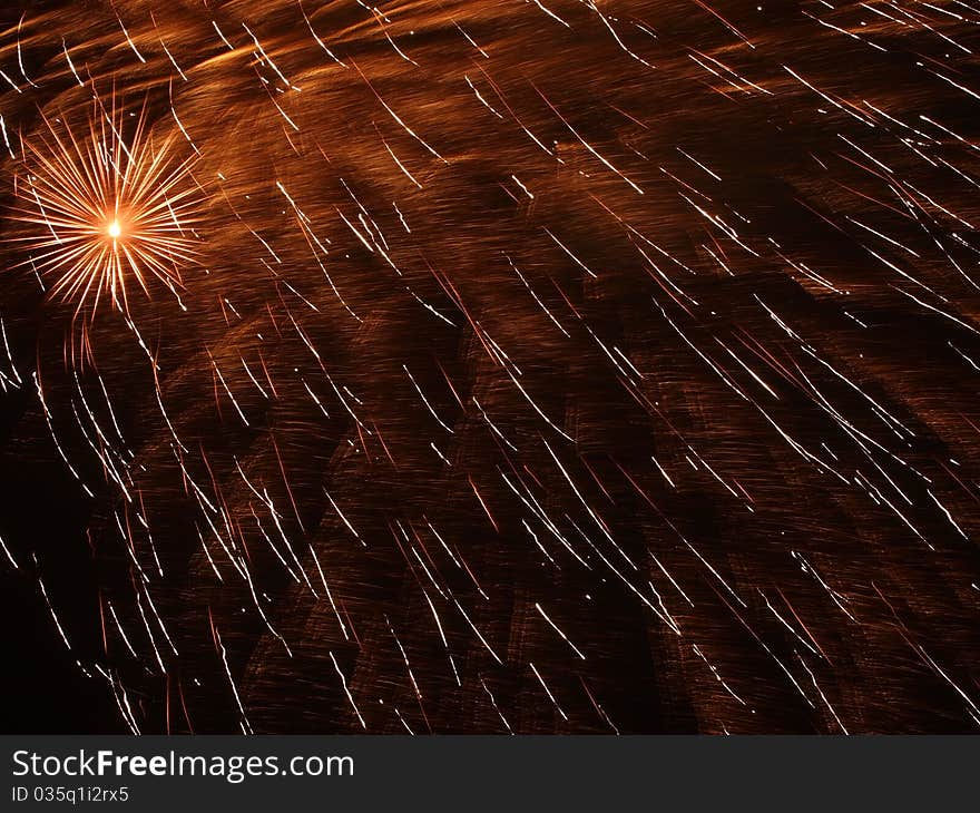 New year´s fireworks in the night sky