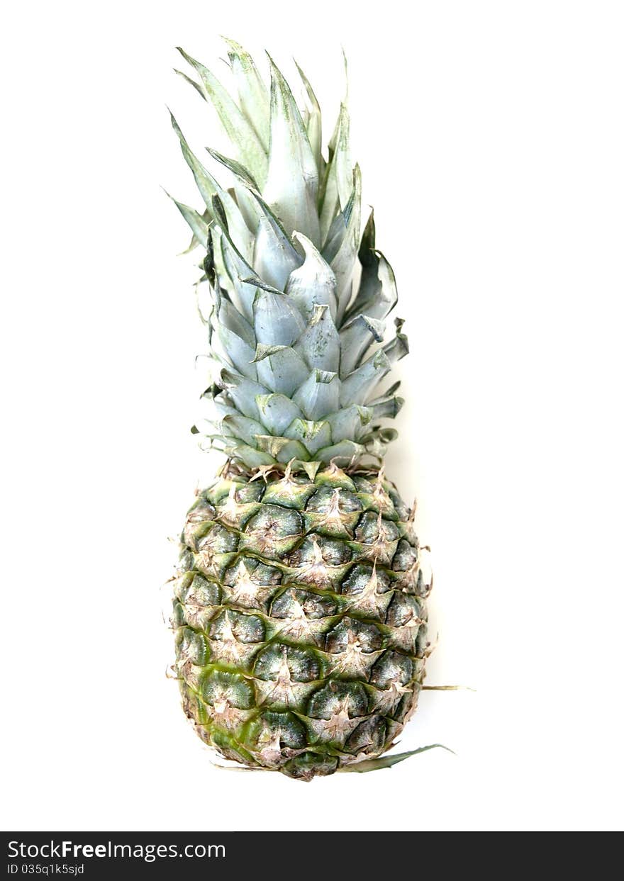 A fresh pineapple on white background