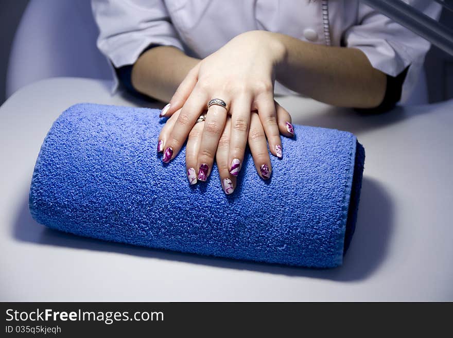 Nail manicure at beauty salon. Nail manicure at beauty salon