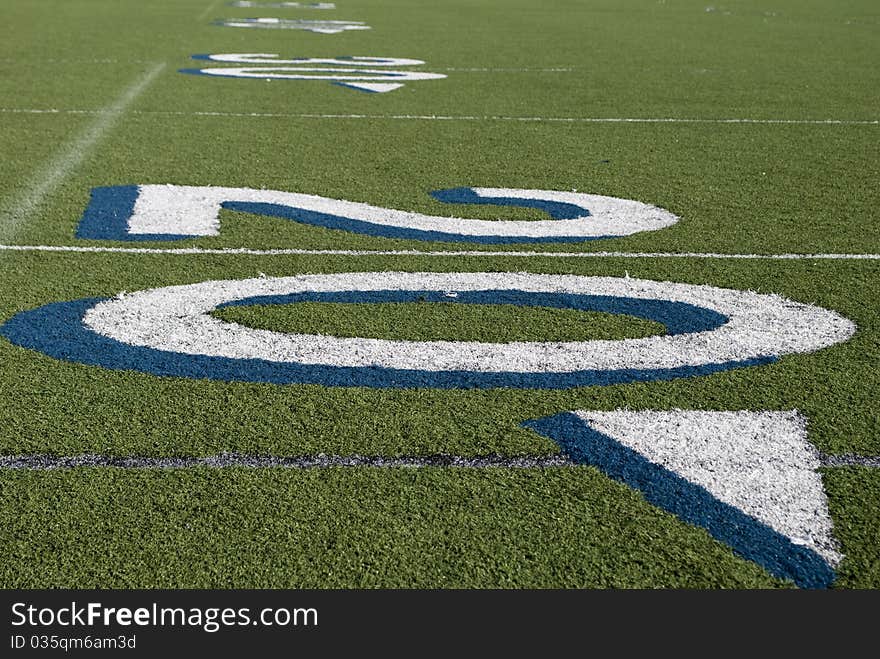 Partitioning of sports fields for football at the stadium.