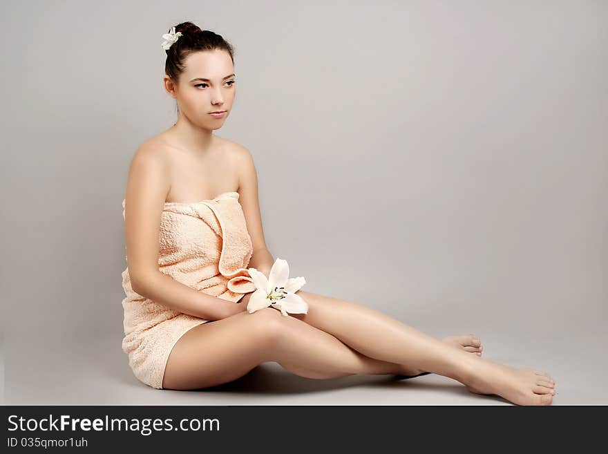 Beautiful young woman in spa. Beautiful young woman in spa