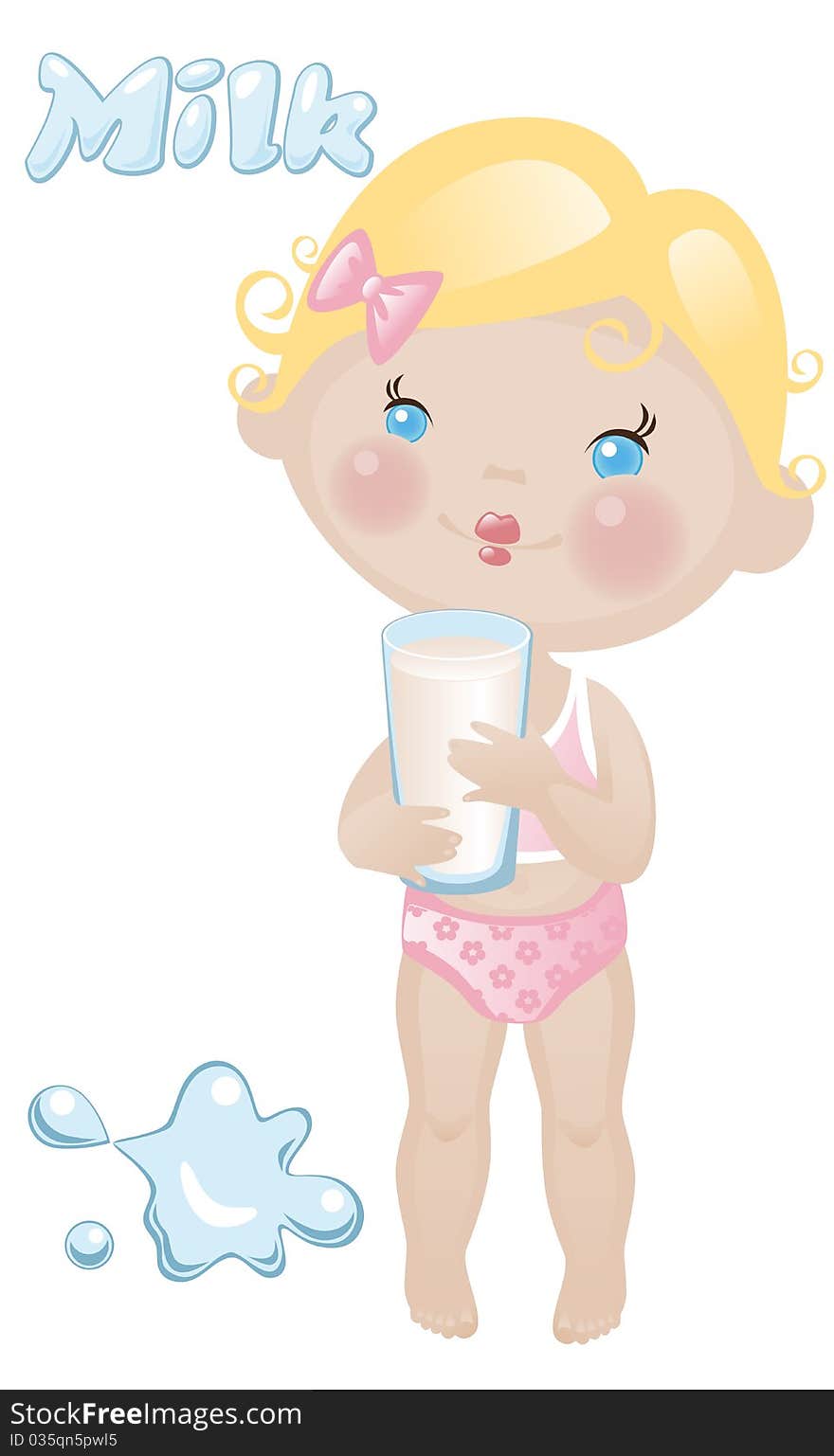 Baby Girl With Milk