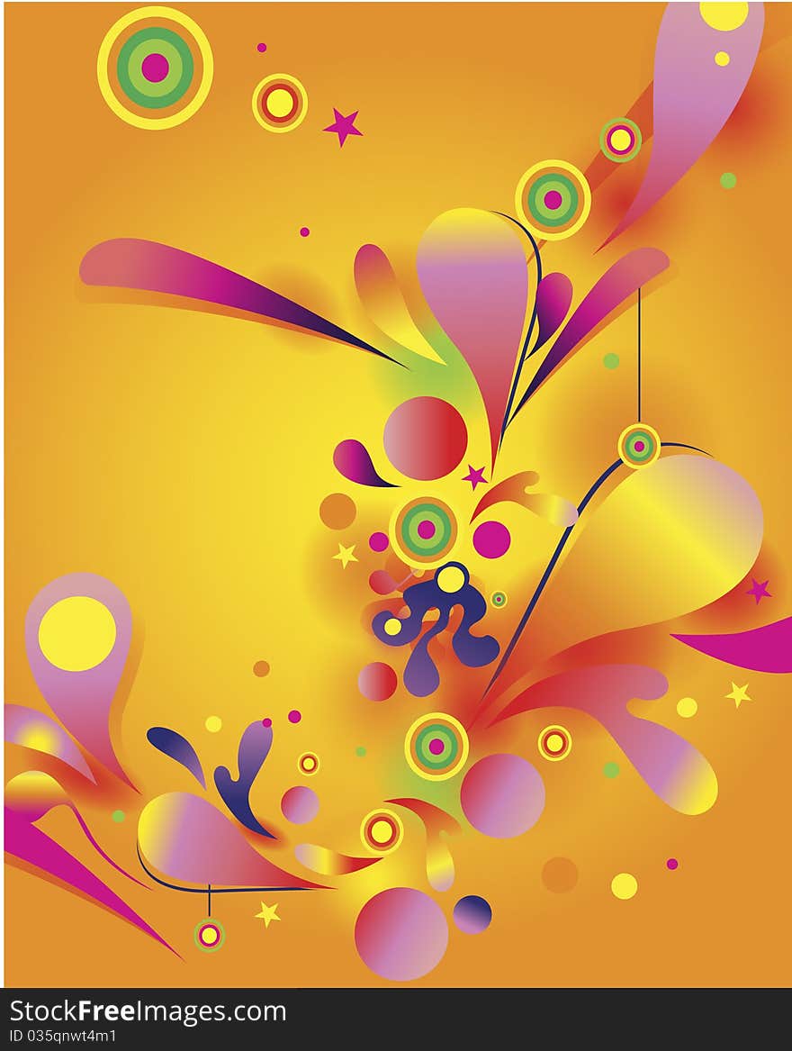 Abstract composition with psychedelic colorful shapes. Abstract composition with psychedelic colorful shapes