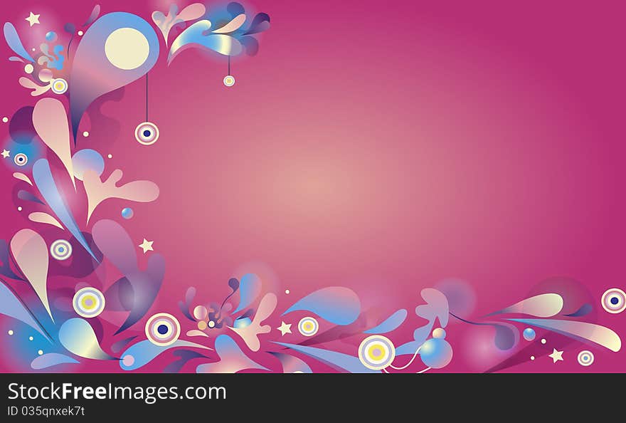 Abstract composition with psychedelic colorful shapes. Abstract composition with psychedelic colorful shapes