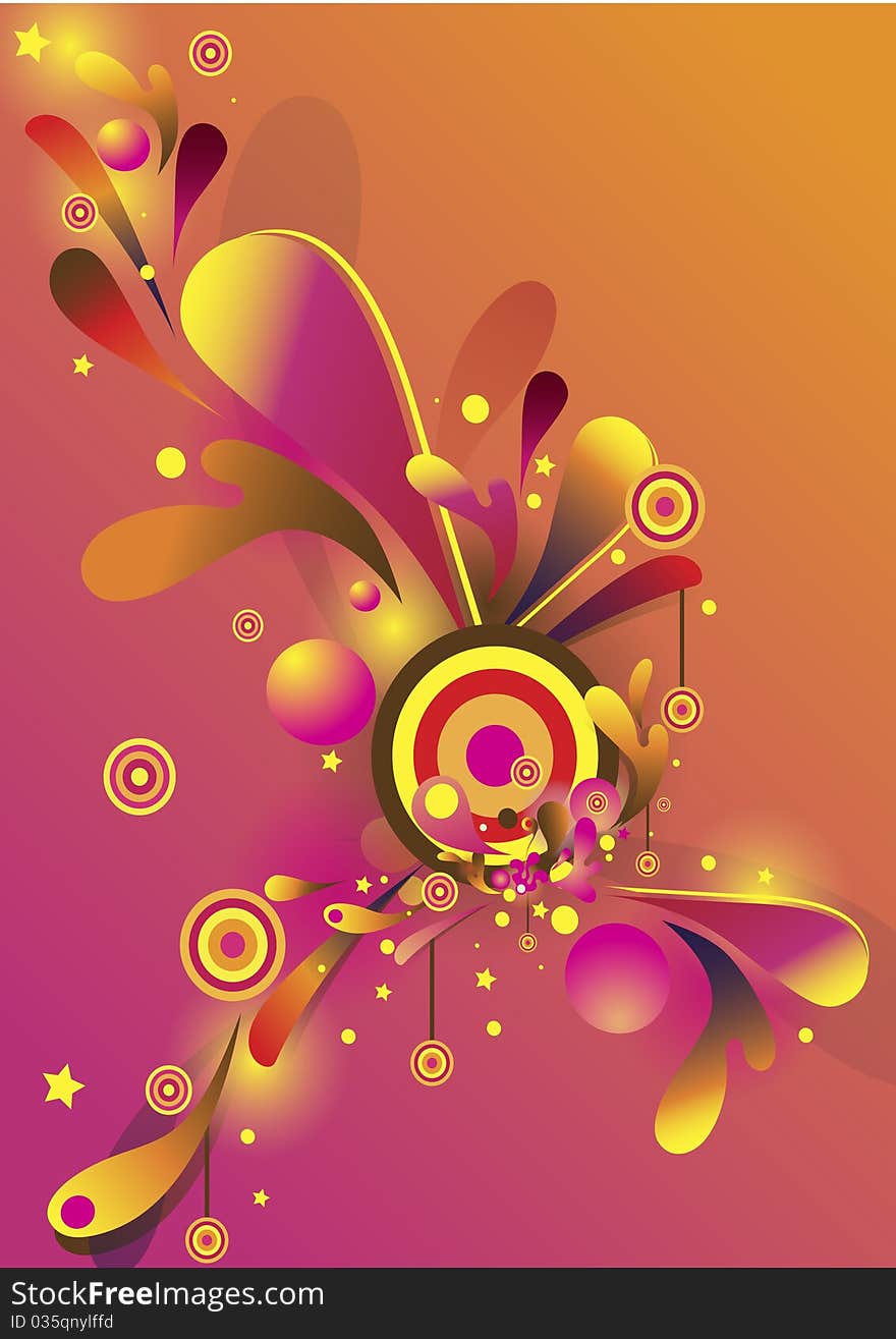 Abstract composition with psychedelic colorful shapes. Abstract composition with psychedelic colorful shapes