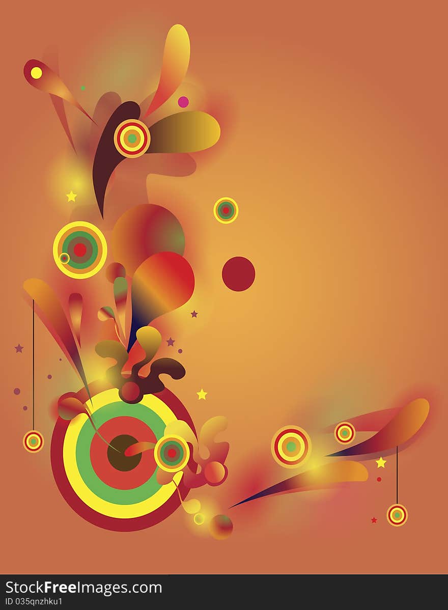 Abstract composition with psychedelic colorful shapes. Abstract composition with psychedelic colorful shapes