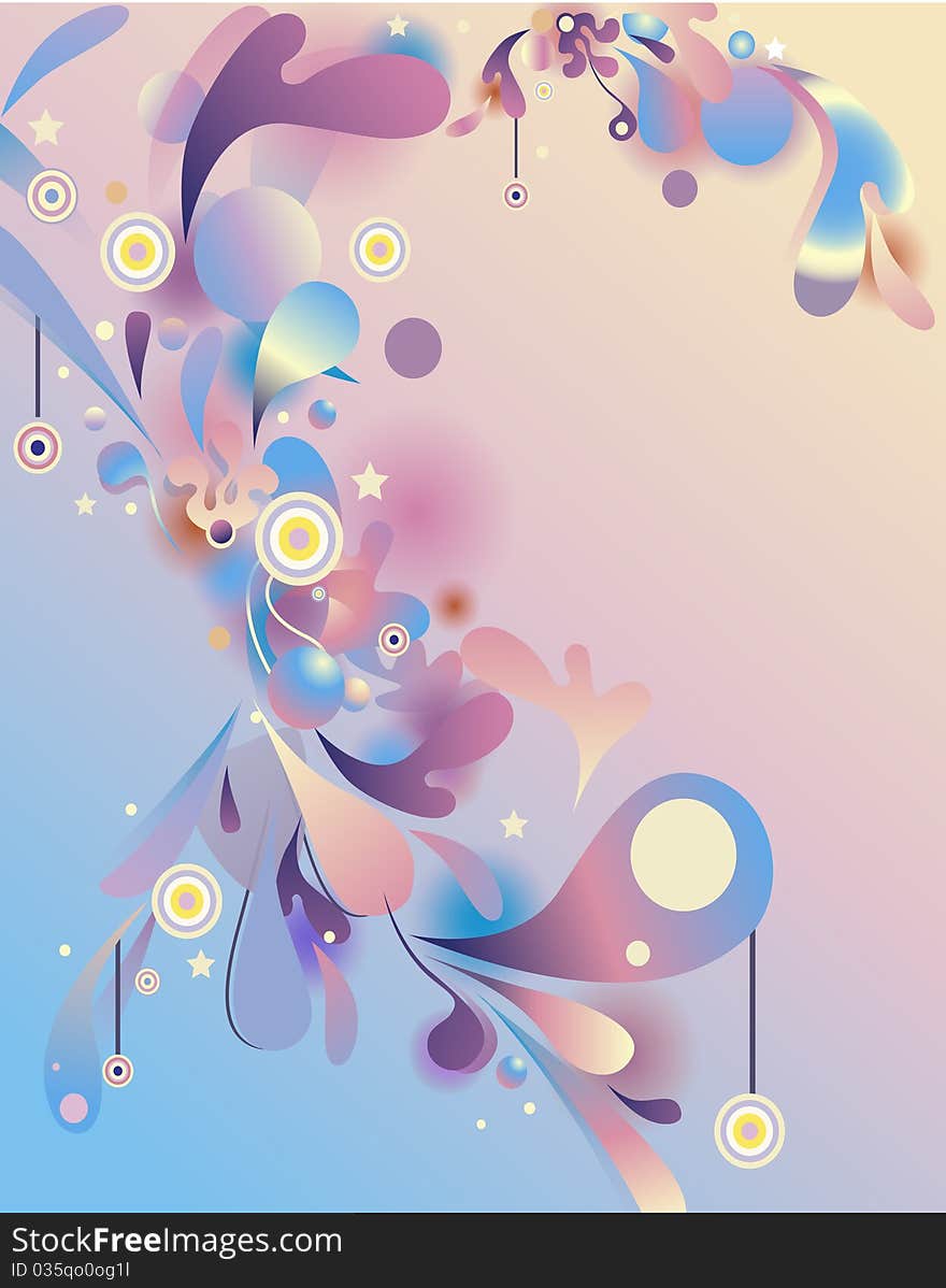 Abstract composition with psychedelic colorful shapes. Abstract composition with psychedelic colorful shapes