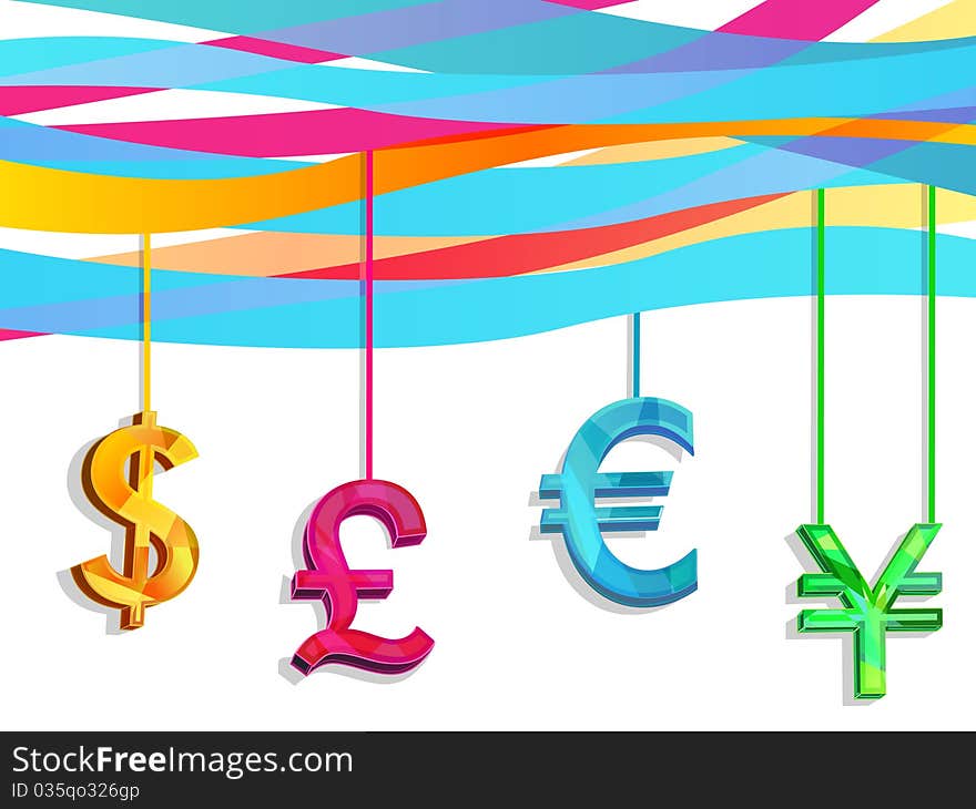 Hang currency. Abstract beautiful vector background