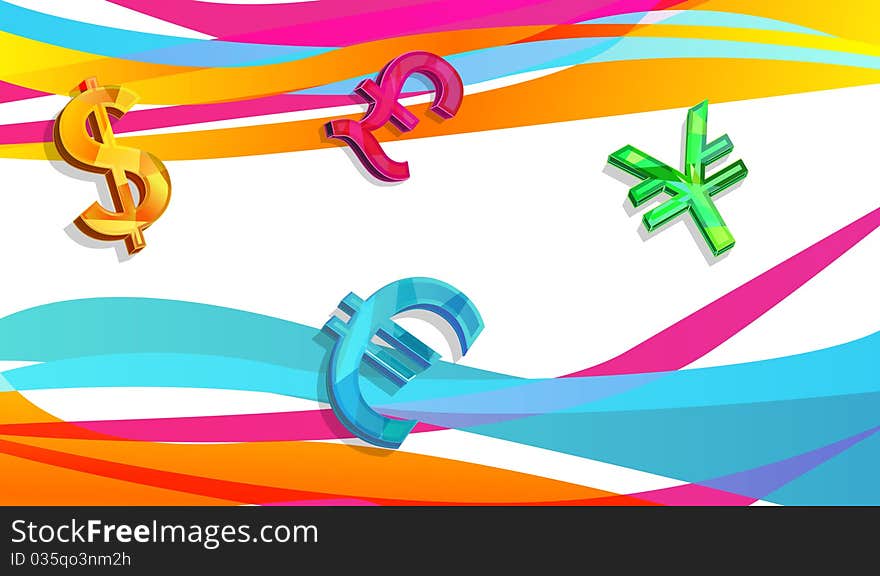 Beautiful vector background witn colourful currency