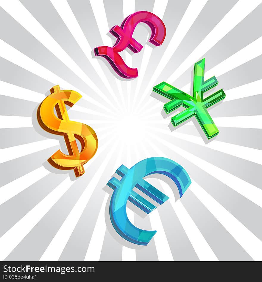 Vector clip-art with currency. Vector clip-art with currency