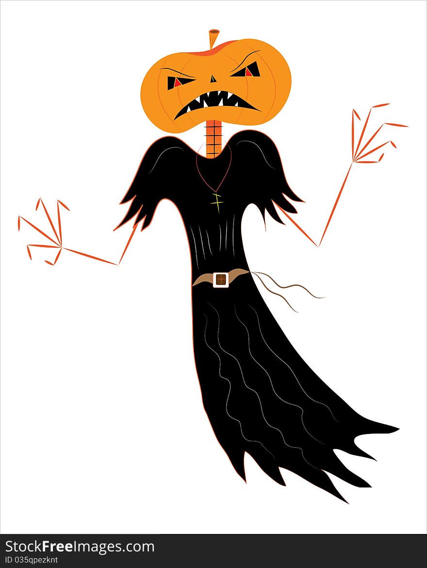 Jack a pumpkin spirit of night.Illustration.Vector. Jack a pumpkin spirit of night.Illustration.Vector.