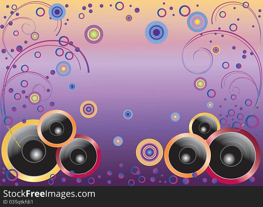 Abstract background with speakers.