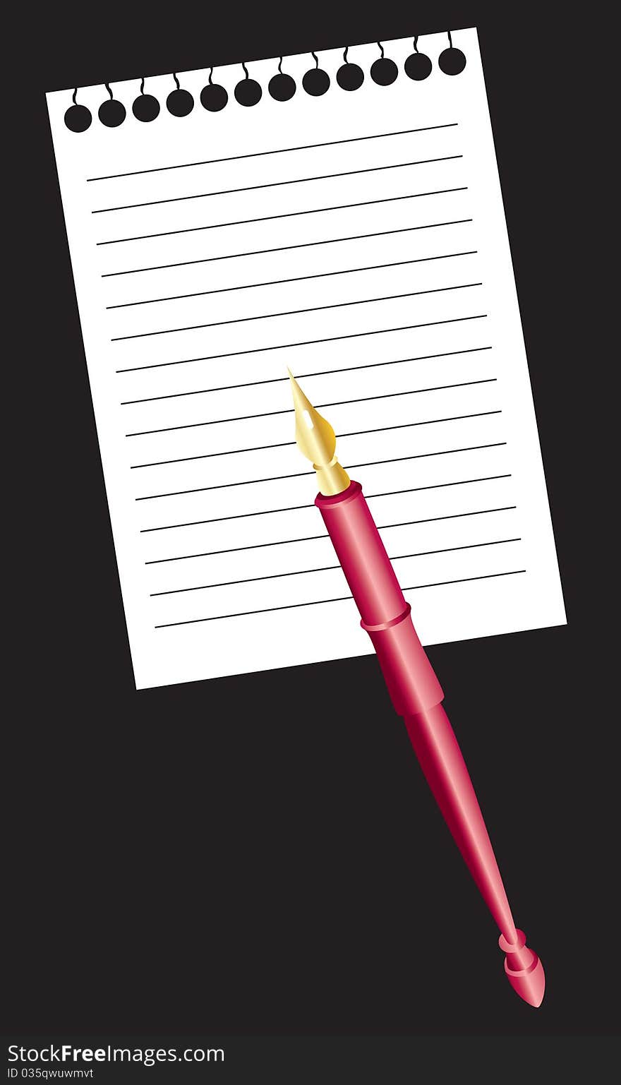 Fountain pen with diamonds and paper records on a black background. Fountain pen with diamonds and paper records on a black background.