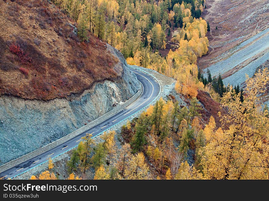 Colorful autumn of China Xinjiang