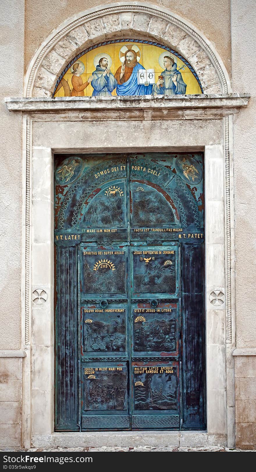 A beautiful church gate in Italy