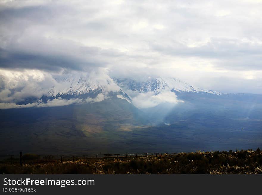 Armenia. Sunspot on the hillside of Greater Ararat