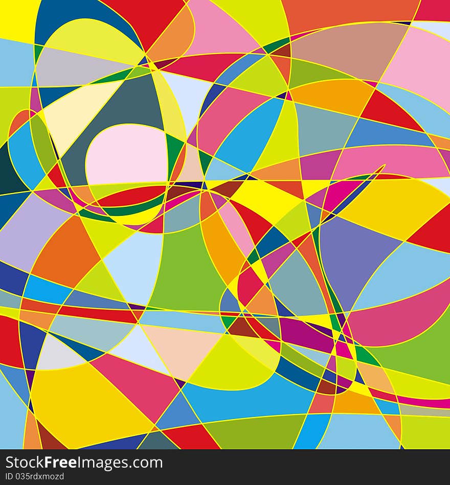 Multi-colored abstract background from the crossed out lines