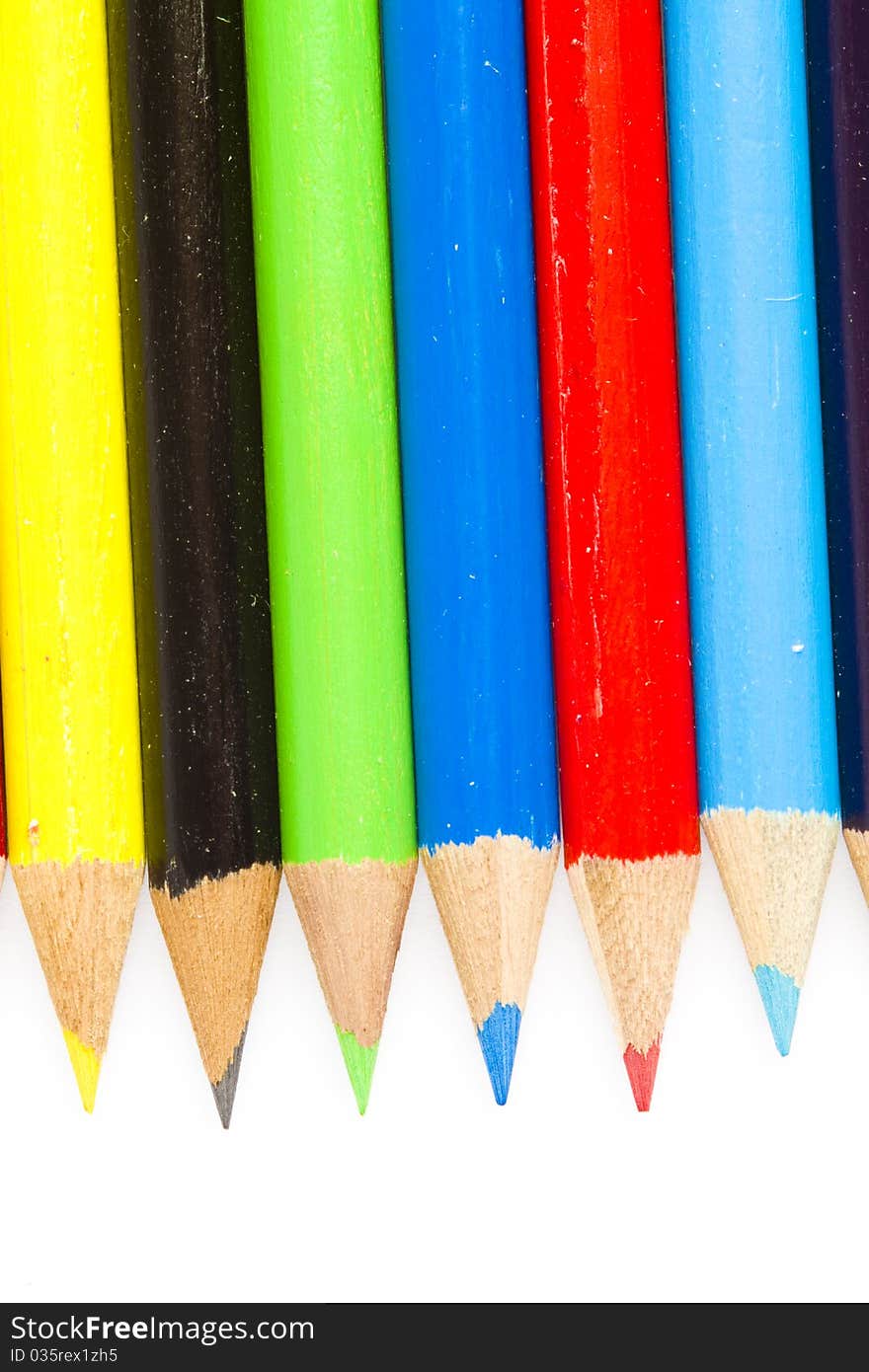 Tips of coloring drawing pencils