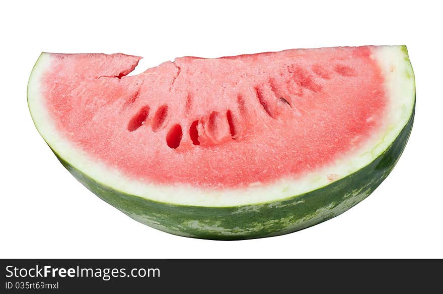 Slice of water melon on a white background, clipping path.