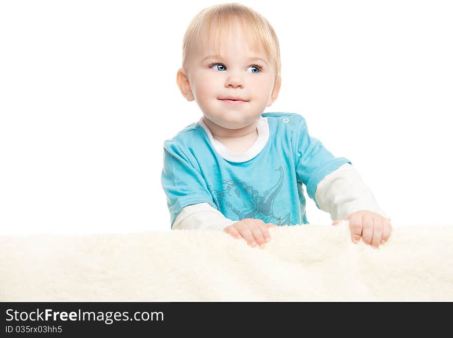 Cute blond child with blue eyes