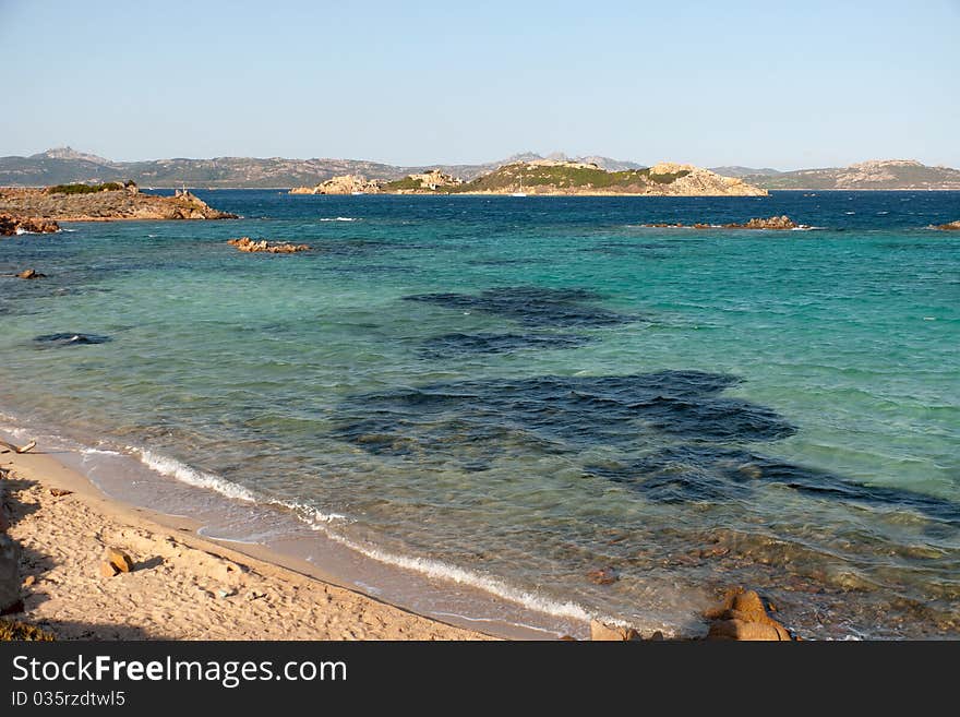 Panorama of a beach to La Maddalena island in Sardinia. Panorama of a beach to La Maddalena island in Sardinia