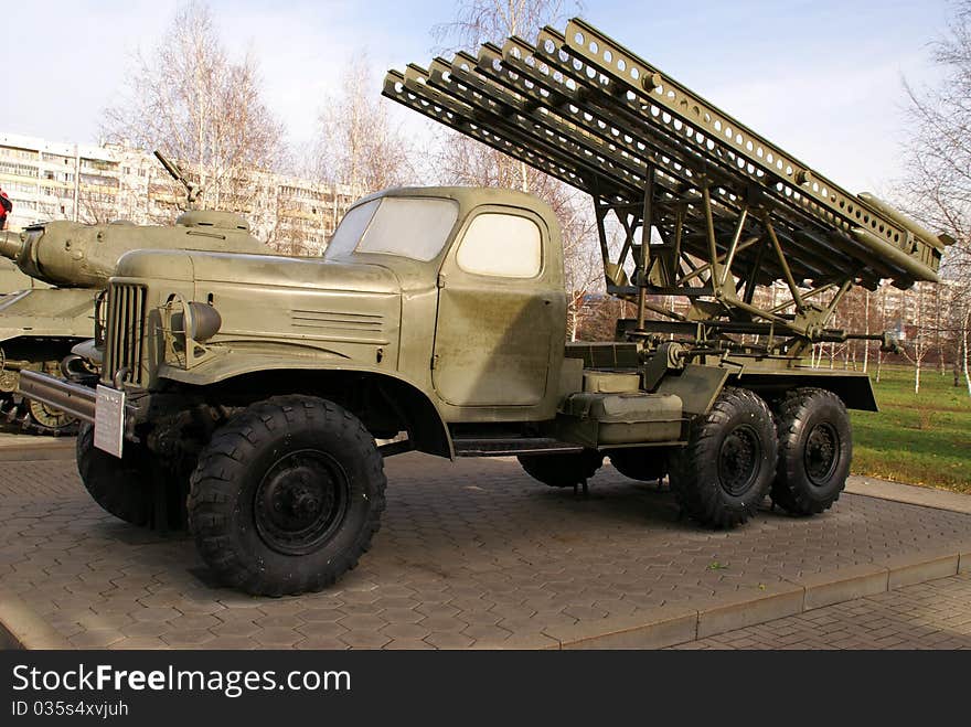 Katyusha multiple rocket launcher. The fighting machine of jet artillery of USSR of times of the second world war. Katyusha multiple rocket launcher. The fighting machine of jet artillery of USSR of times of the second world war.