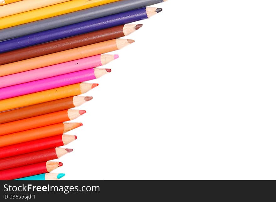 Color pencils art objects background