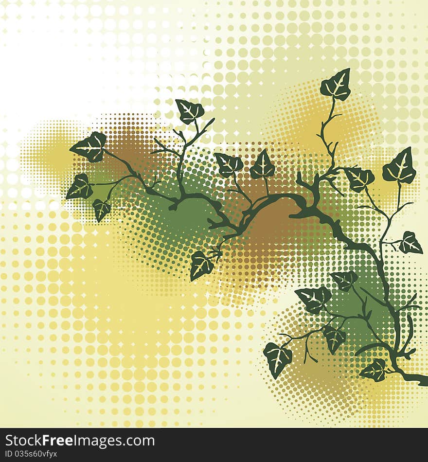 Vector with tree on green background. Vector illustration. Vector with tree on green background. Vector illustration