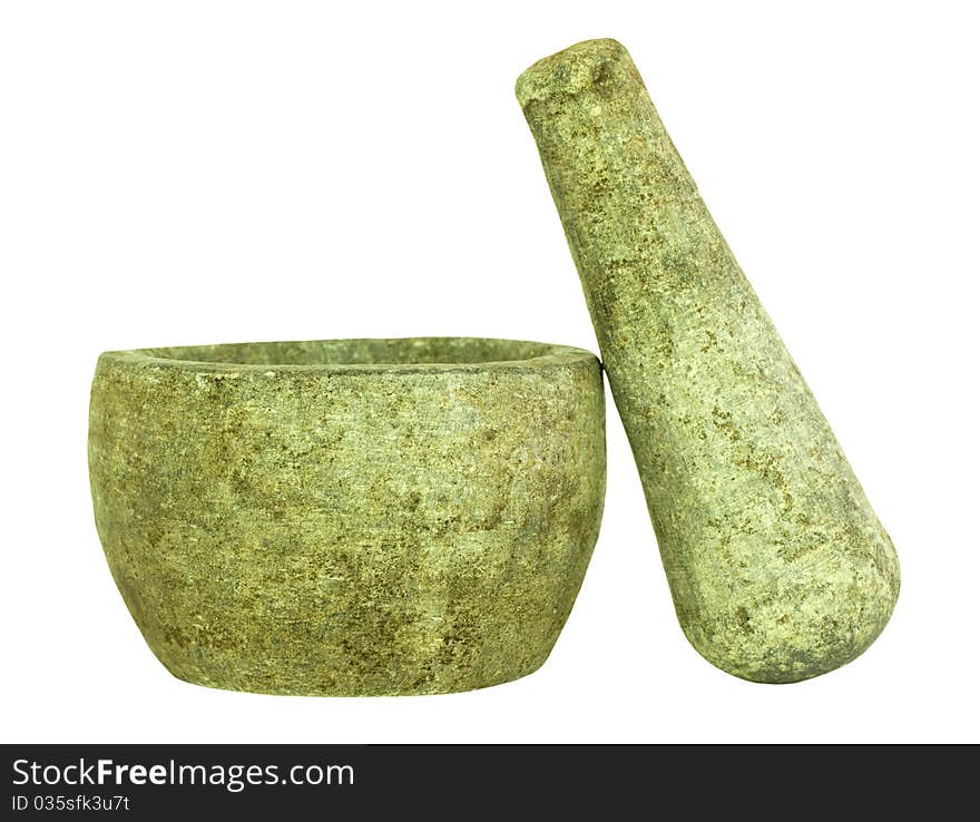 Stone Pestle and Mortar Isolated